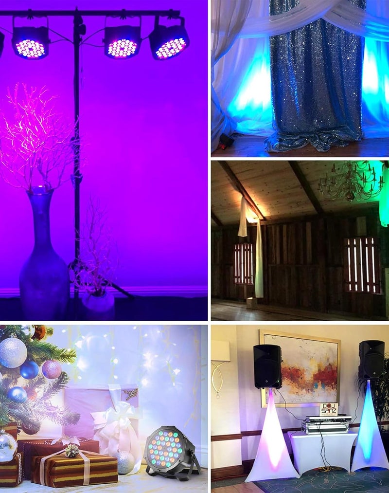 Litake 36 LED Stage Lights,DJ Par Lights Sound Activated,DMX & Remote Controlled LED Uplights for Events Wedding Dance Floor Party DJ Live Show-4 Packs - Image 4